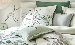 Como Green Baumwoll-Bettwäsche Stone Washed