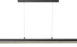 Fischer-Honsel LED-Pendelleuchte, schwarz-matt/Rauchglas