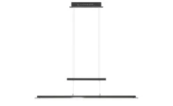 Fischer-Honsel LED-Pendelleuchte, schwarz-matt/Rauchglas