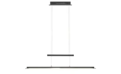 Fischer-Honsel LED-Pendelleuchte, schwarz-matt/Rauchglas