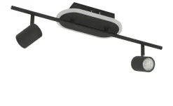 KHG LED-Deckenspot, 2+1-flammig, sandschwarz