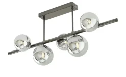 Meisterleuchten Deckenleuchte, 5-flg. schwarzchrom/Rauchglas