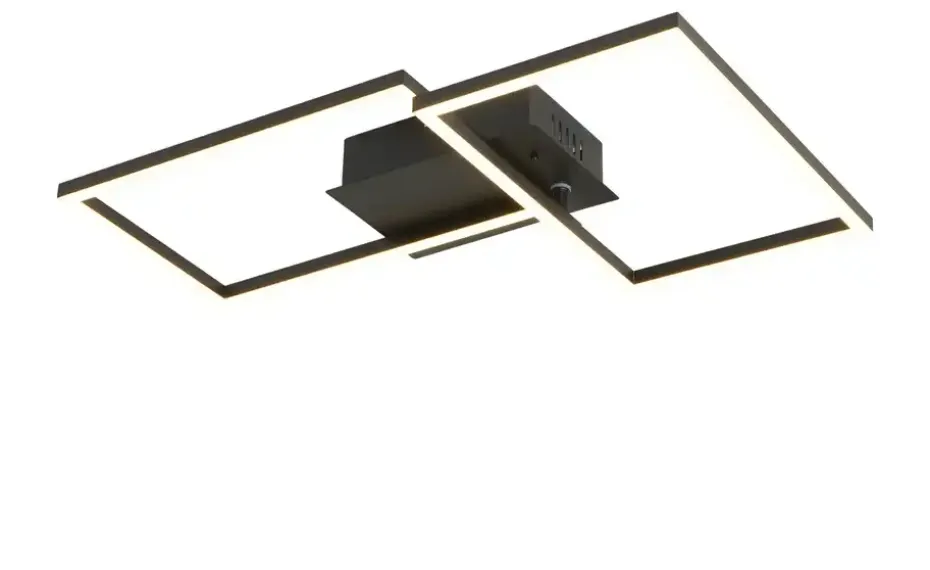 Meisterleuchten LED-Deckenleuchte 2-flammig, schwarz mit Fernbedienung