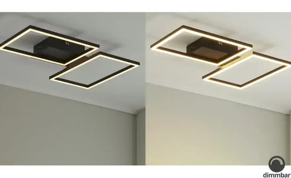 Meisterleuchten LED-Deckenleuchte 2-flammig, schwarz mit Fernbedienung