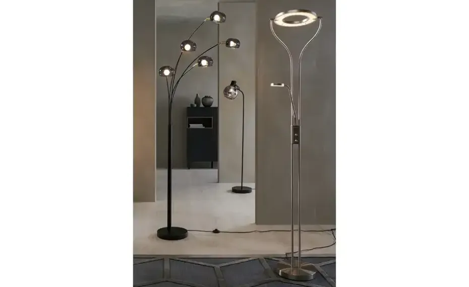 Meisterleuchten LED-Deckenfluter, 2-flammig Chrom
