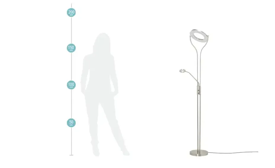 Meisterleuchten LED-Deckenfluter, 2-flammig Chrom