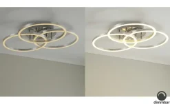 Meisterleuchten LED-Deckenleuchte, Alu-gebürstet, Kreise