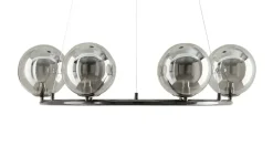 Meisterleuchten LED-Krone 6-flammig, schwarzchrom/Rauchglas