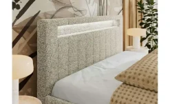Polsterbett 140x200 Beige mit Bettkasten