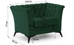S-STYLE Chesterfield Sessel Wilhelm