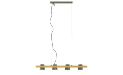 Trio Pendelleuchte, 4-flammig, Nickel antik mit Pinienholz